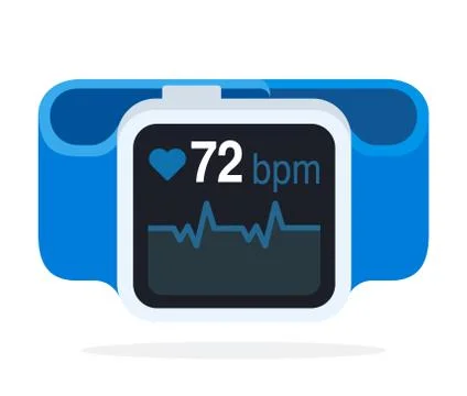 Heart rate wrist strap vector flat isolated Stock Illustration