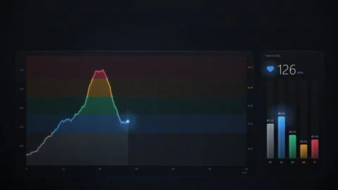 Heart Rate Zone Workout Chart Fitness Tracker Interface Animation Stock-Footage 346878777