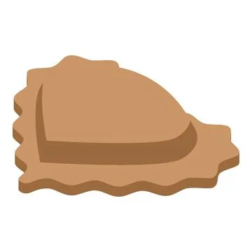 Heart ravioli icon isometric vector. Italian pasta Stock Illustration