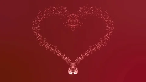 Heart on red animation Stock Footage 97134099
