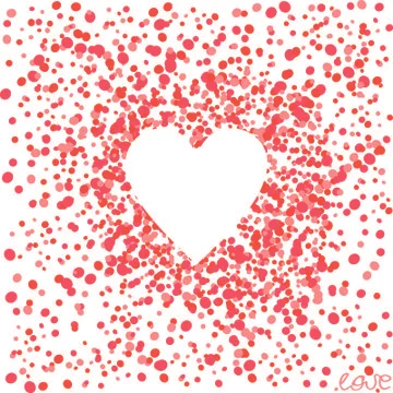 Heart in a red back Stock Illustration