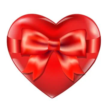 Heart with red bow Stock Illustration
