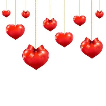 Heart with red bows Illustrazione stock
