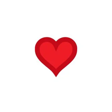 Heart Red Icon line Vector, Love Symbol Valentine's Day Stock Illustration