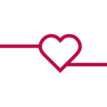 Heart Red Icon line Vector Love Symbol Valentine s Day Stock Illustration