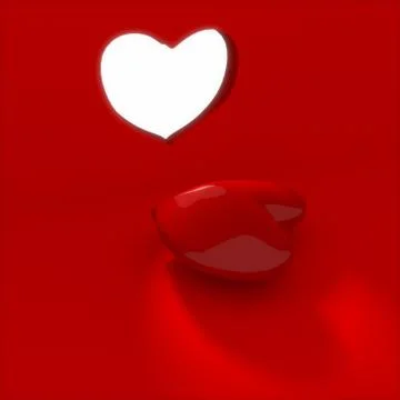 Heart in a red room. Stock Illustration