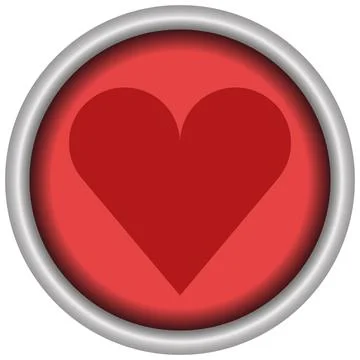 Like - heart red round button of a set. Vector Illustrazione stock