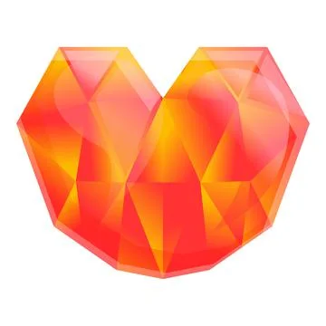 Heart red ruby icon, cartoon style Illustrazione stock