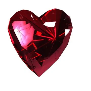 The heart of the red ruby on a white background. Isolate. Stock Illustration