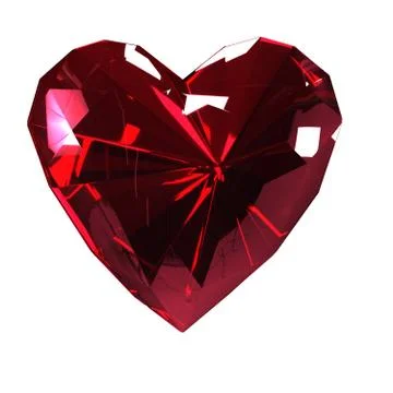 The heart of the red ruby on a white background. Isolate. Stock Illustration