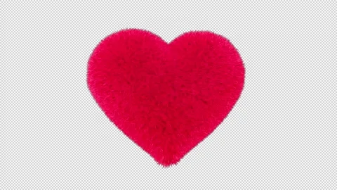 Heart Red Soft Plush Alpha Channel Looped Video Stock Footage 152150372