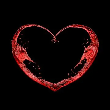 Heart of red splashes Stock Illustration