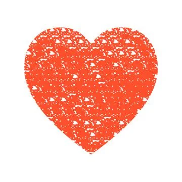 Heart is red with white texture, drops of spray Stock Illustration