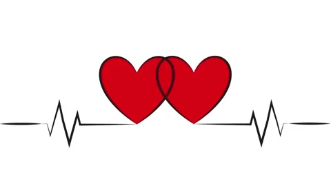 Heart rhythm animation on a white background. Valentine's Day Stock Footage 145930406