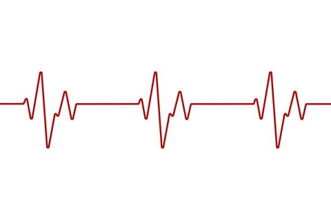 Heart rhythm cardiogram same rhythm, pulse line vector illustration, Stock Illustration