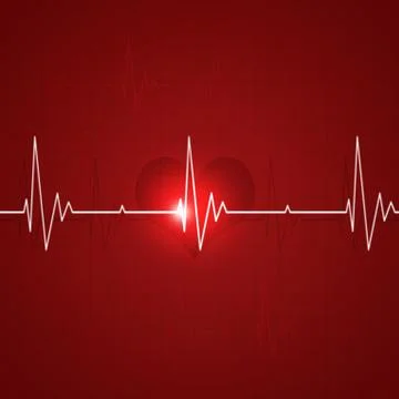 Heart Rhythm red background Stock Illustration
