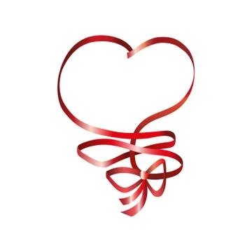 Heart ribbon bow Stock Illustration