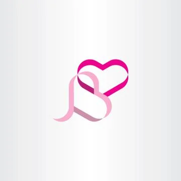 Heart ribbon design element Stock Illustration