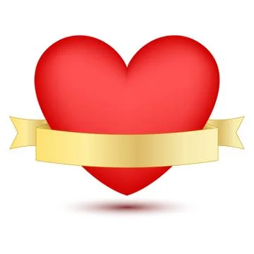 Heart with ribbon Stock Illustration