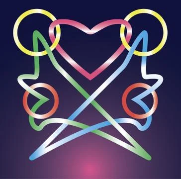 Heart ribbon Illustrazione stock