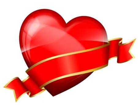 Heart with ribbon Stock Illustration
