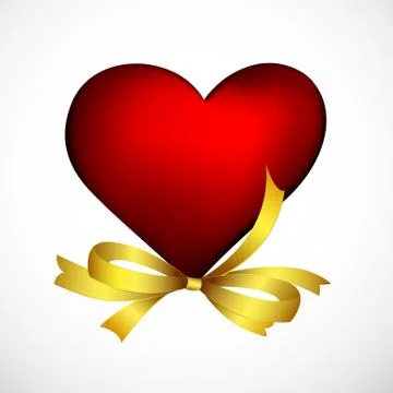 Heart with ribbon Stock Illustration