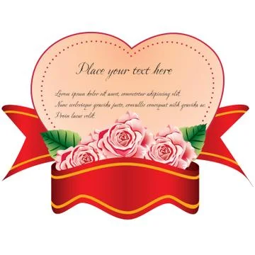 Heart with ribbon Stock Illustration