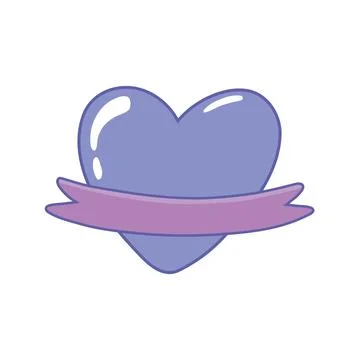 Heart with ribbon Stock Illustration