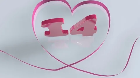 Heart with ribbon with the number Stock Footage 82201747