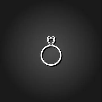 Heart ring icon flat. Stock Illustration
