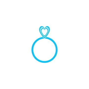 Heart ring icon flat. Stock Illustration