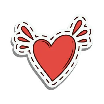 Heart romantic patch Stock Illustration