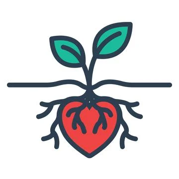 Heart Root Growth Stock Illustration