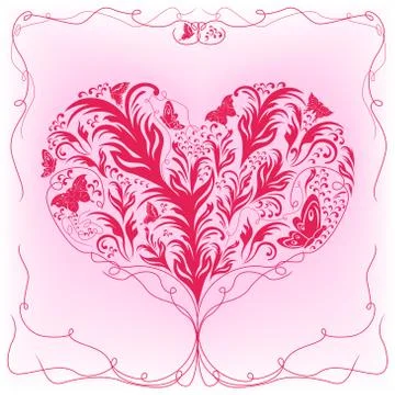 Heart with roots Illustrazione stock