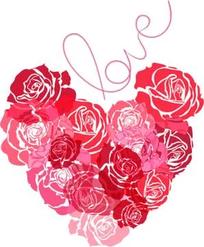 The heart of roses Stock Illustration