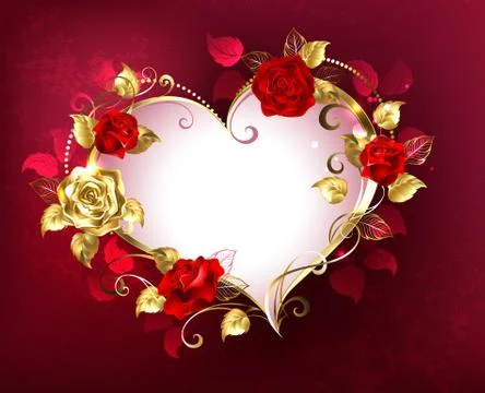 Heart with roses Illustrazione stock