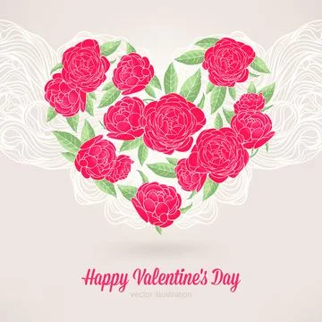 Heart of roses Stock Illustration