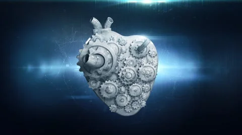 Heart with rotating metal gears loop Stock Footage 41149565