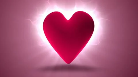 Heart rotating in the rays  Stock Footage 21453473