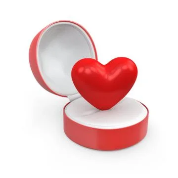Heart in a round gift box Stock Illustration