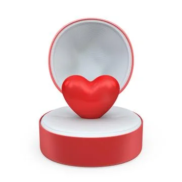 Heart in a round gift box Stock Illustration