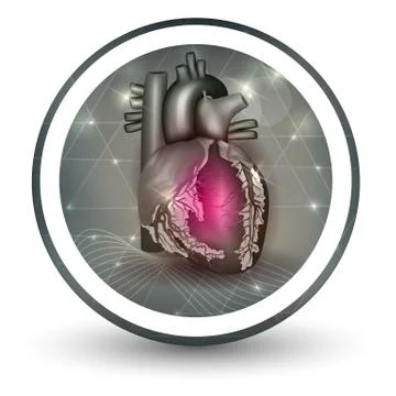 Heart round shape icon Stock Illustration