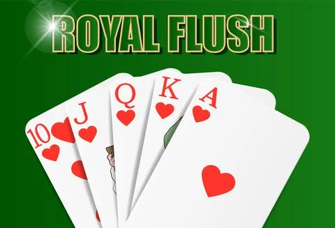 Heart Royal flush Stock Illustration