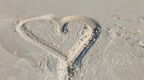 Heart on Sand Brazil Stock Footage