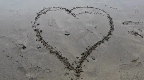 Heart in Sand Deletion Stock Footage 8542151