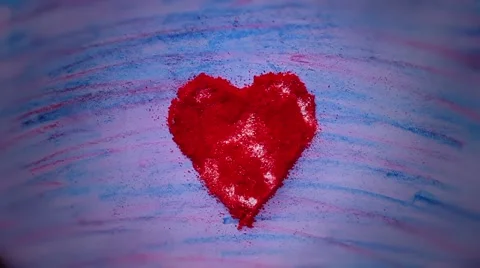 Heart sand-drawing appears. Stock Footage 43193750