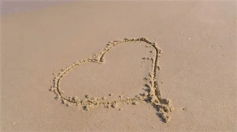 Heart on Sand Stock Footage 64151490