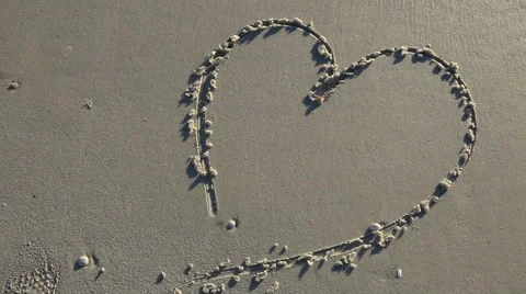 Heart in the sand,at magic hour Stock-Footage 48511400