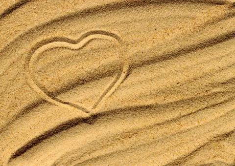 Heart on the sand Foto stock