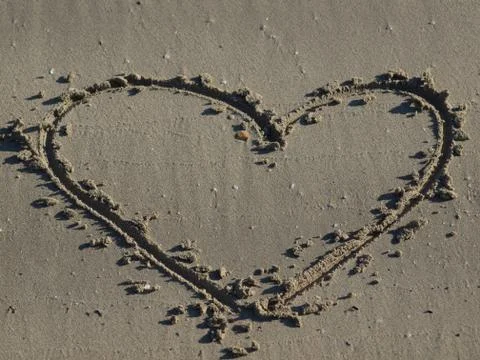 Heart in the sand Stock Photos